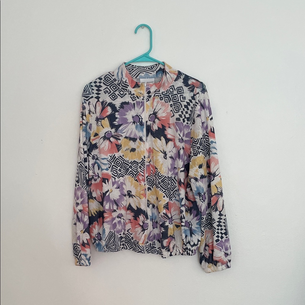 Alfred Dunner Multicolor Floral Geometric Blouse